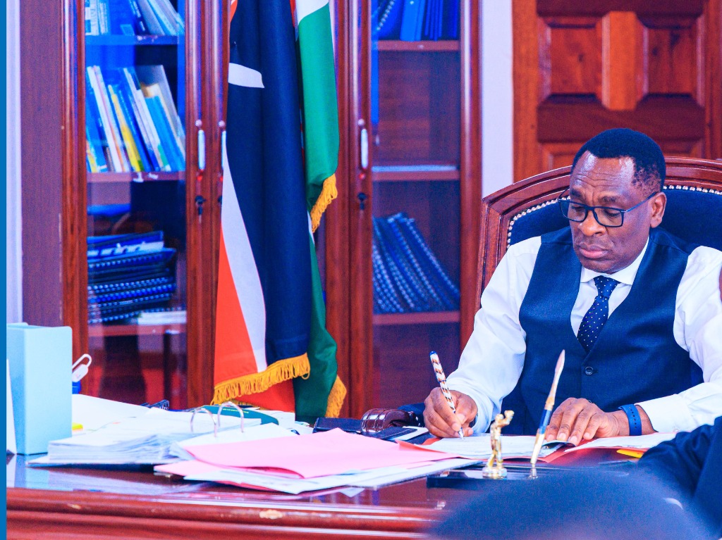 Prof. Nathan Oyori Ogechi at the VC's office, Kisii University Main Campus.